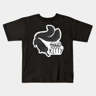 G̶o̶o̶d̶ Kitty Die-cut Long Hair Green Eyes Kids T-Shirt